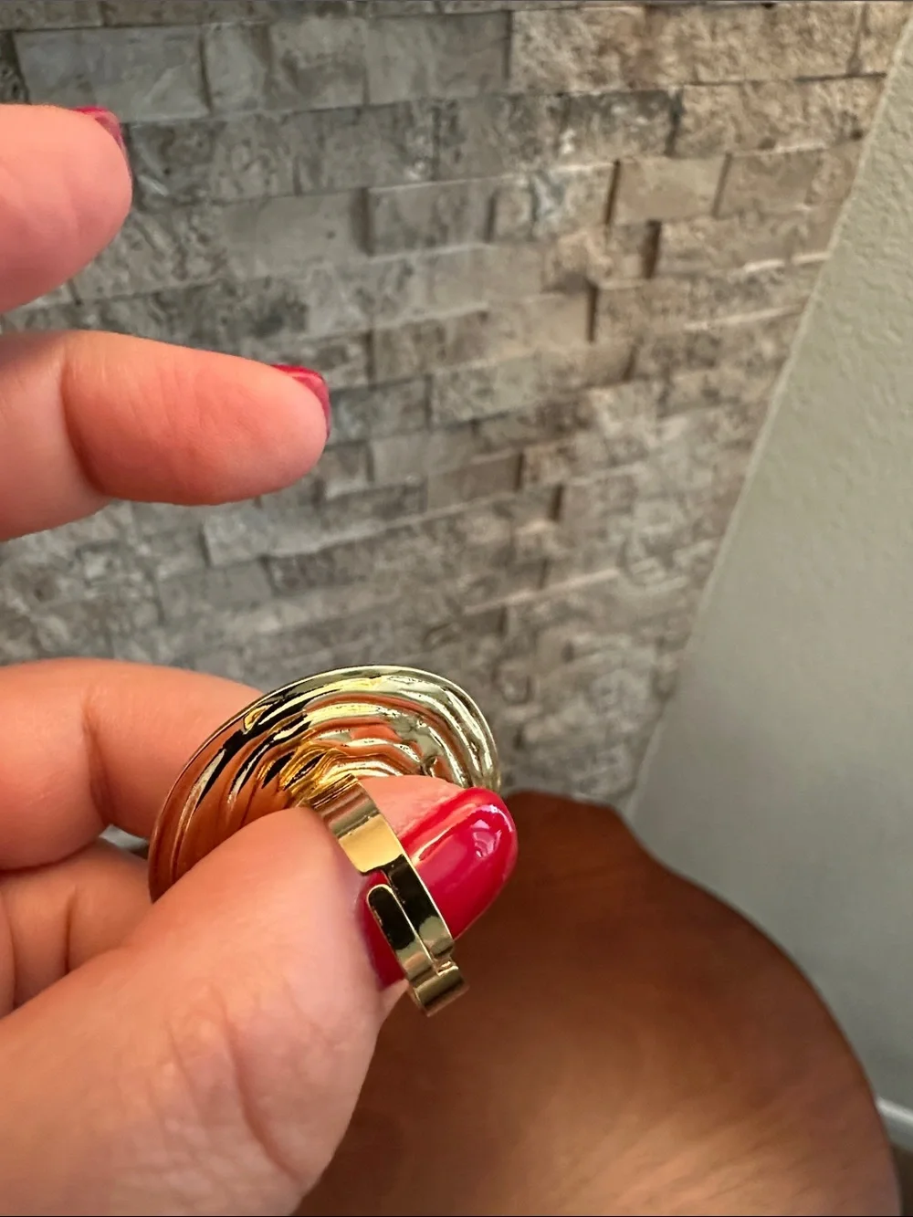 Gold Pearl Statement Open Ring - Women's Fashion Jewelry